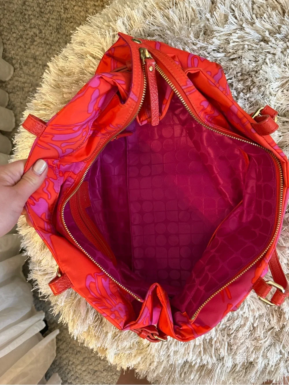 Kate Spade Red & Pink Floral Nylon